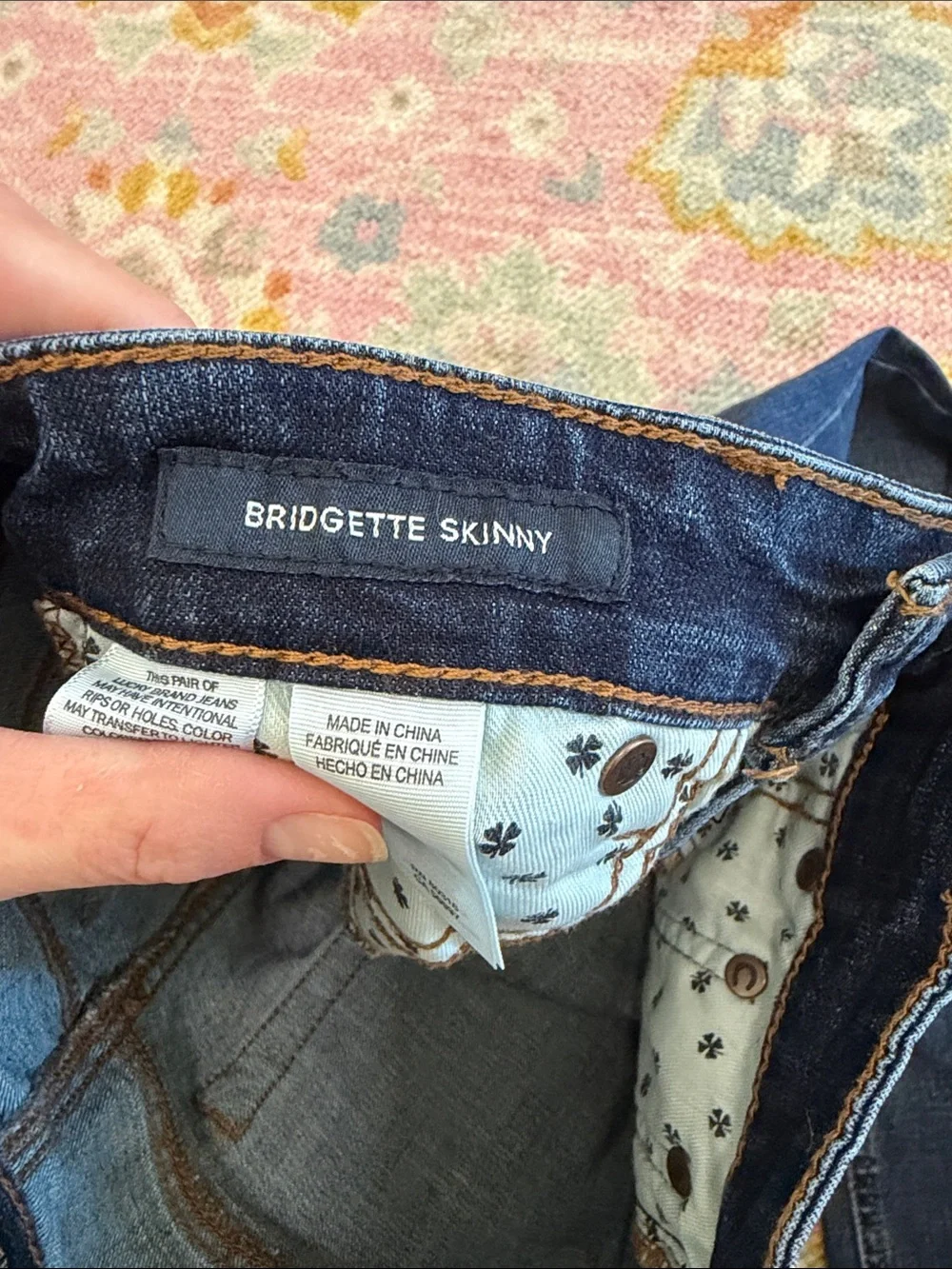 Lucky Brand Dark Blue High-Rise Button-Fly Jeans